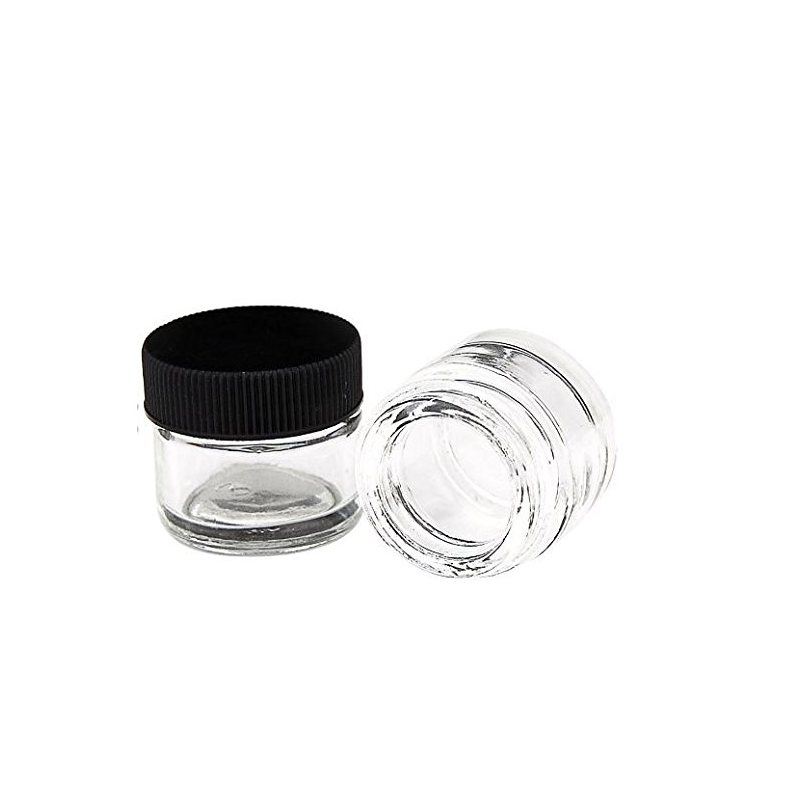 Smell proof 1oz 2oz 3oz 4oz empty cbd flower clear wide mouth container weed child resistant glass jar with cap