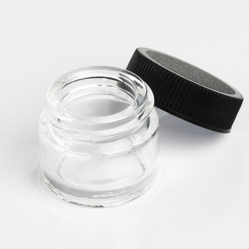 Smell proof 1oz 2oz 3oz 4oz empty cbd flower clear wide mouth container weed child resistant glass jar with cap