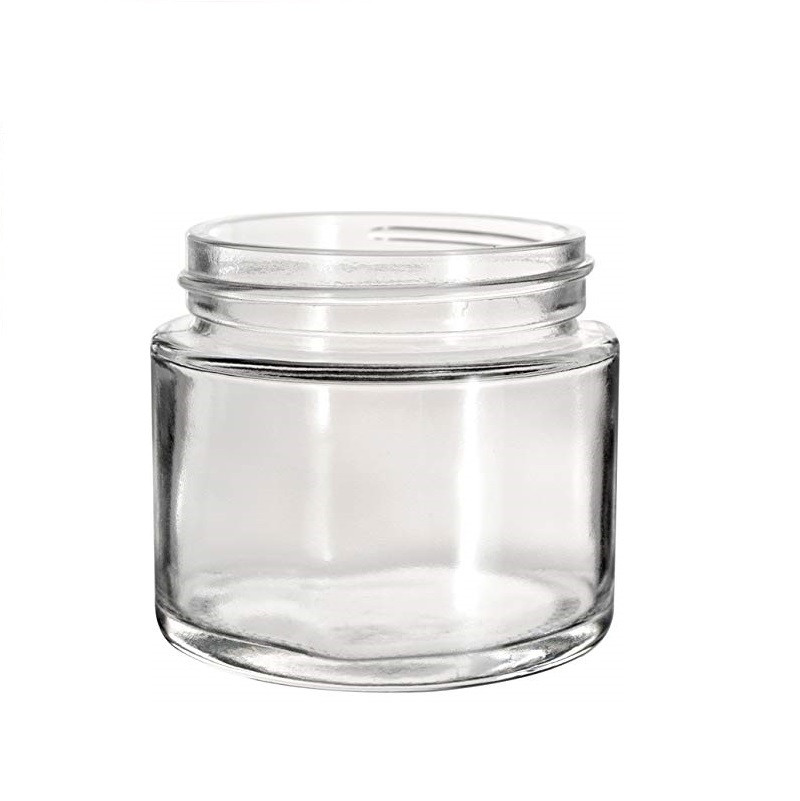 Smell proof 1oz 2oz 3oz 4oz empty cbd flower clear wide mouth container weed child resistant glass jar with cap