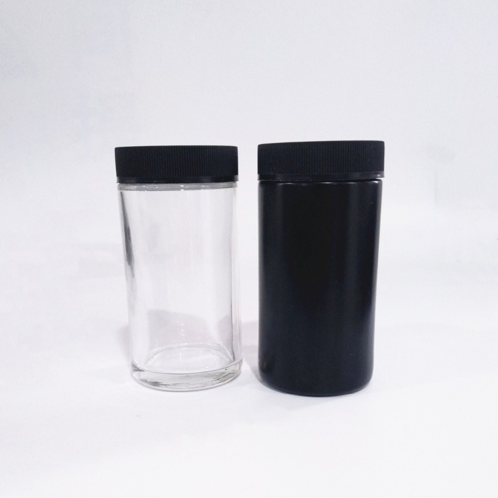 Smell proof 1oz 2oz 3oz 4oz empty cbd flower clear wide mouth container weed child resistant glass jar with cap