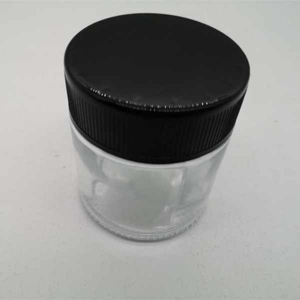 Smell proof 1oz 2oz 3oz 4oz empty  flower clear wide mouth container weed child resistant glass jar with cap Hot sale product