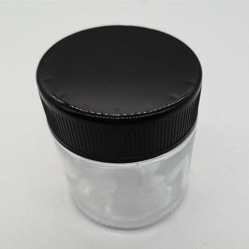 Smell proof 1oz 2oz 3oz 4oz empty flower clear wide mouth container weed child resistant glass jar with cap Hot sale product