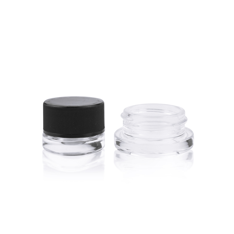 Smell proof 3 5 7 g mini cbd wax oil child proof container small round concentrate crc stash glass jar for dab