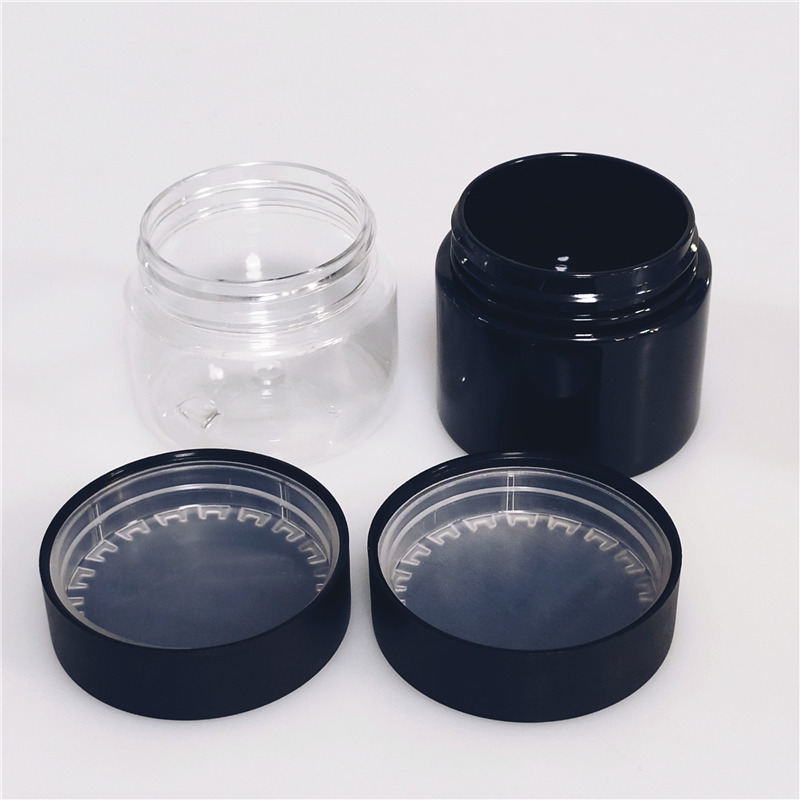 Smell proof 60 ml 90 ml 120 ml 150ml 200ml airtight weed stash Plastic jar child proof cbd flower container with cap