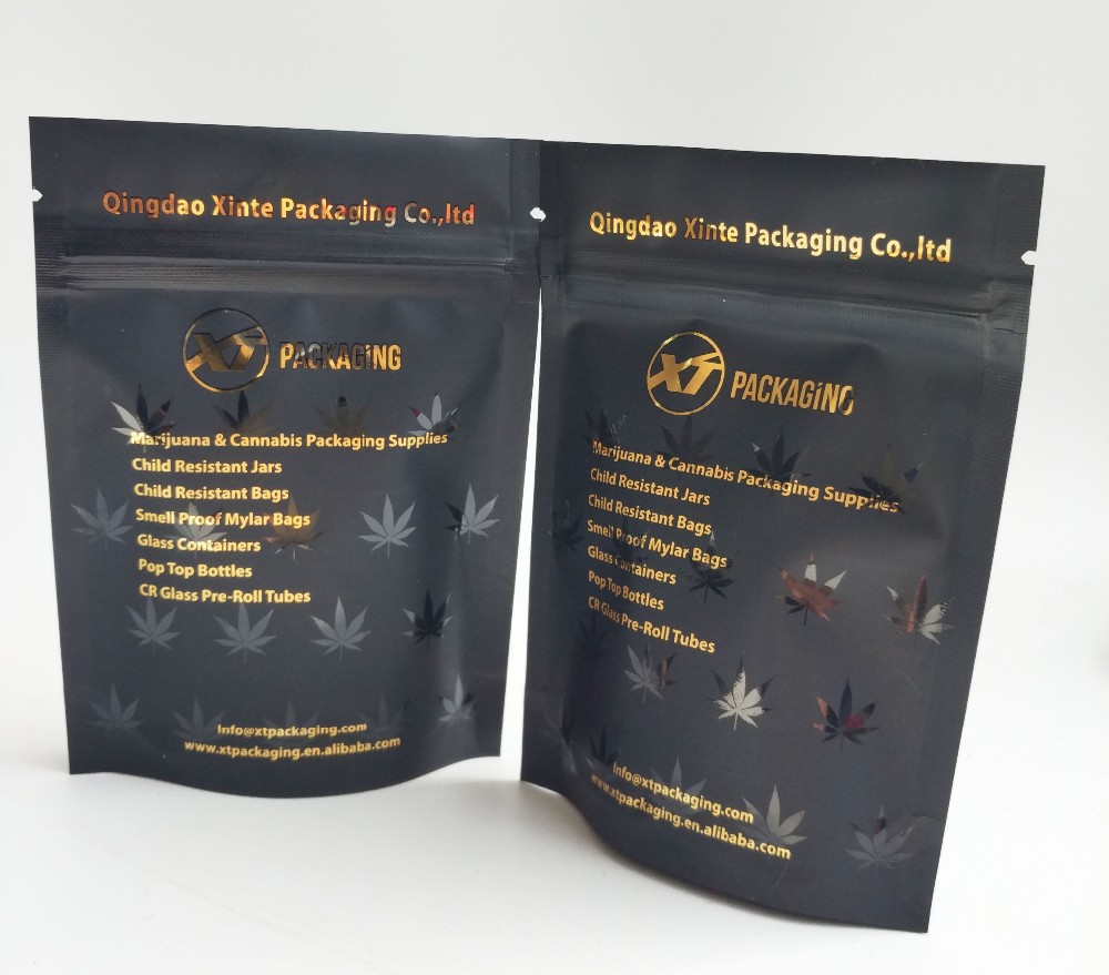 Smell proof plastic bag ziplock child resistant for hemp flower other packaging materials