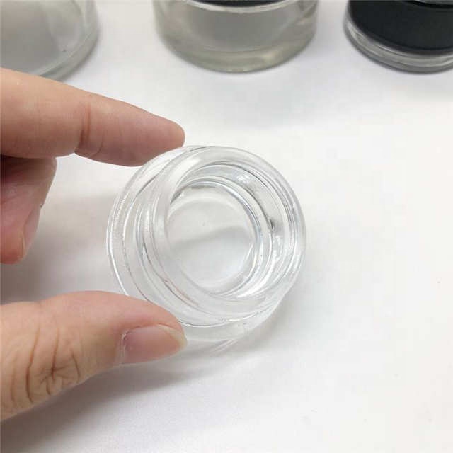 Smoking jars 5 ml concentrate glass jars shatter packaging with black lid custom logo welcomed