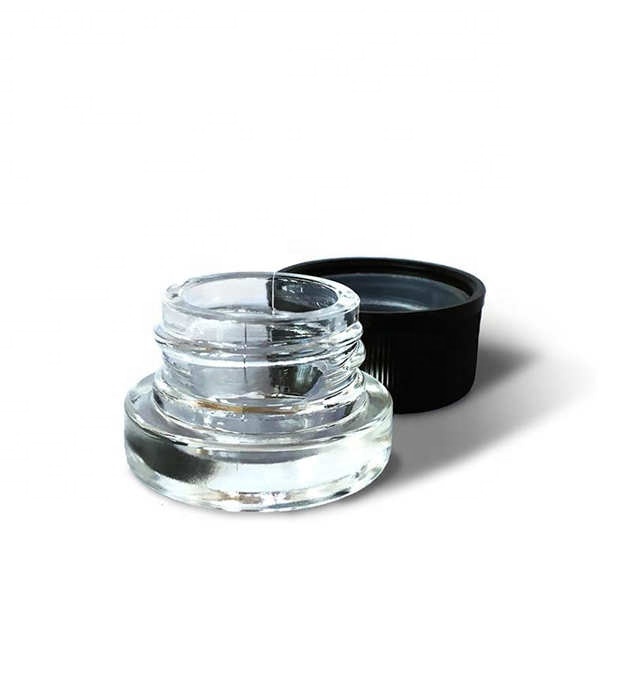 Smoking jars 5 ml concentrate glass jars shatter packaging with black lid custom logo welcomed