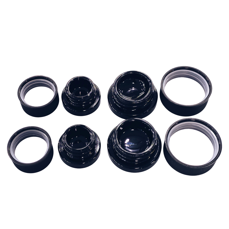 Smooth Child Proof Lids Clear Glass Jars with Lids 5ML Child Resistant Jar With Black Lids