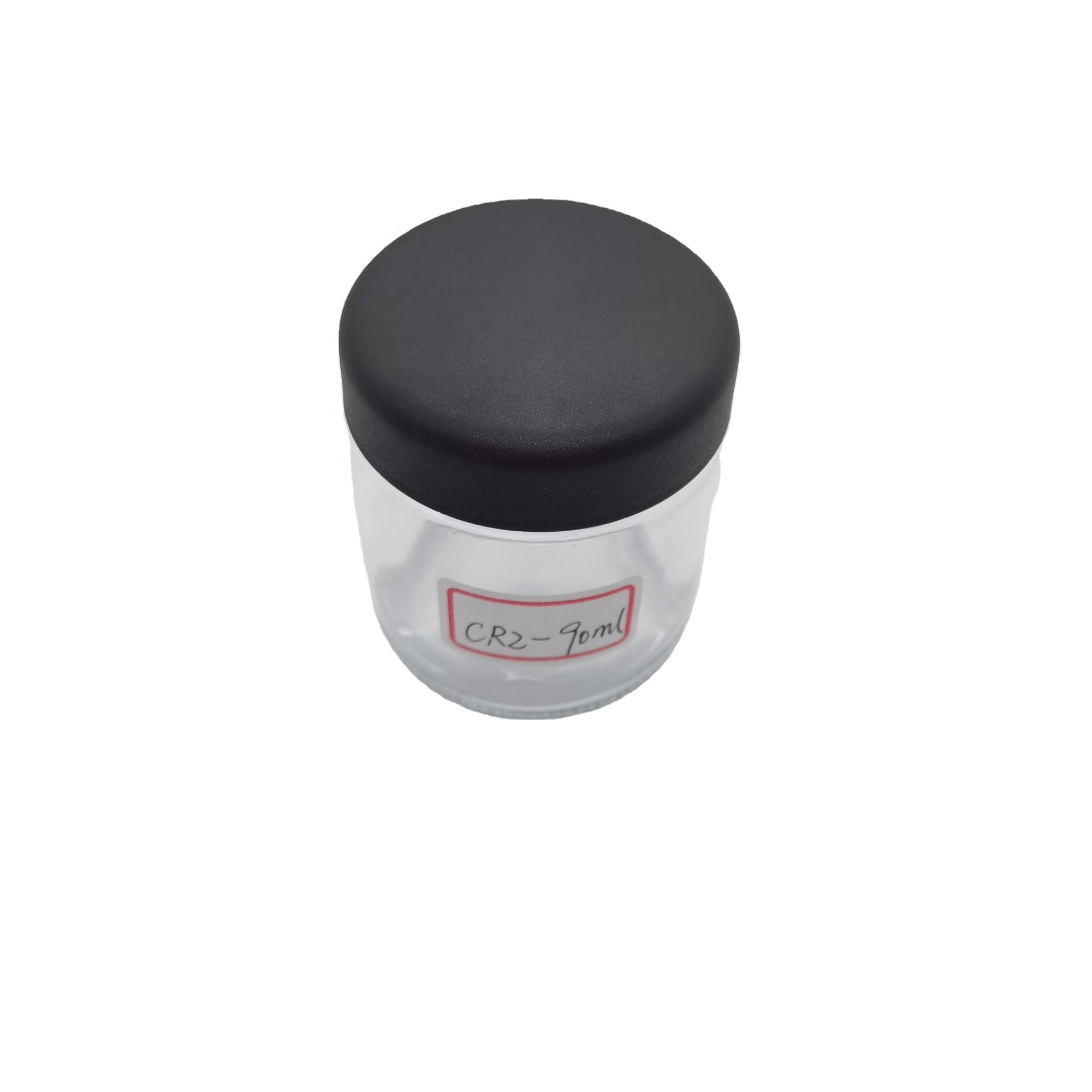 Smooth Lid Wholesales 3oz Straight Side Cream Glass Jar With Child Resistant Lids Clear Round Shape Glass Jar