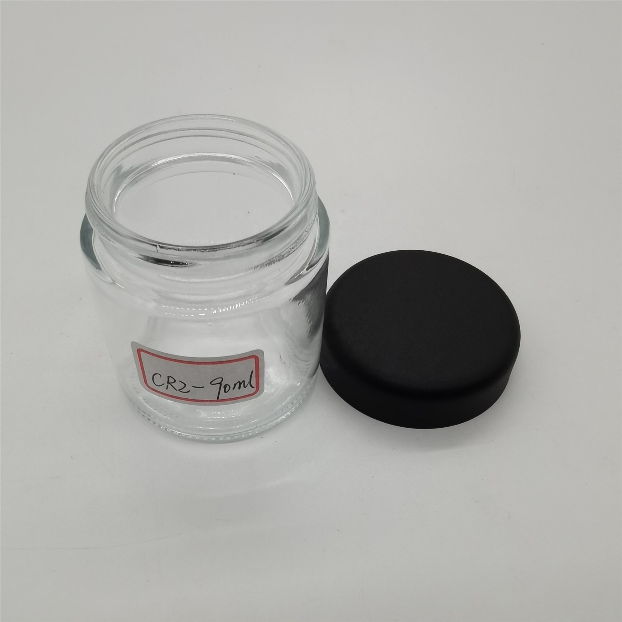 Smooth Lid Wholesales 3oz Straight Side Cream Glass Jar With Child Resistant Lids Clear Round Shape Glass Jar