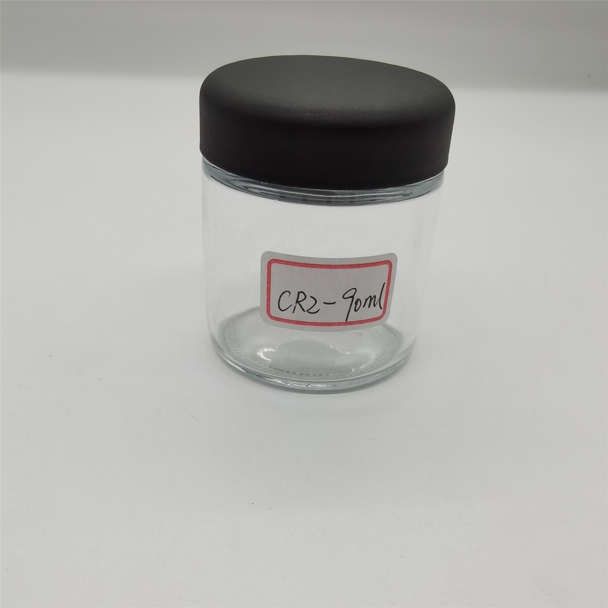 Smooth Lid Wholesales 3oz Straight Side Cream Glass Jar With Child Resistant Lids Clear Round Shape Glass Jar