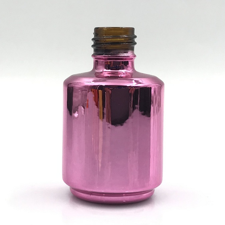 Smooth gold yellow/gradient ramp Round Shape 16ml capacity Nail Polish glass Bottle With brush and cap