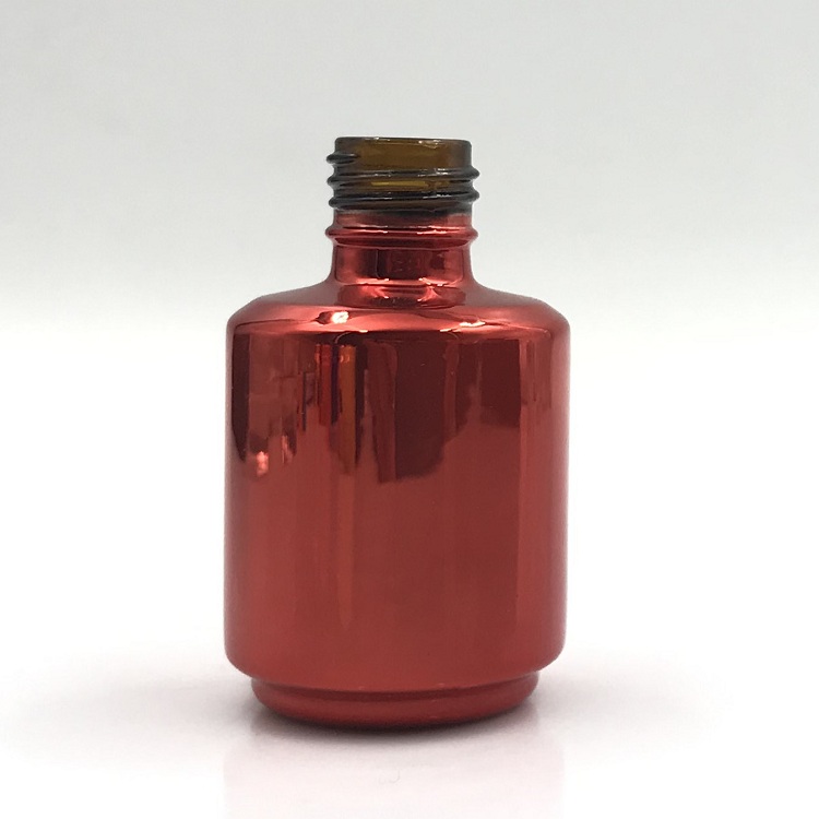 Smooth gold yellow/gradient ramp Round Shape 16ml capacity Nail Polish glass Bottle With brush and cap
