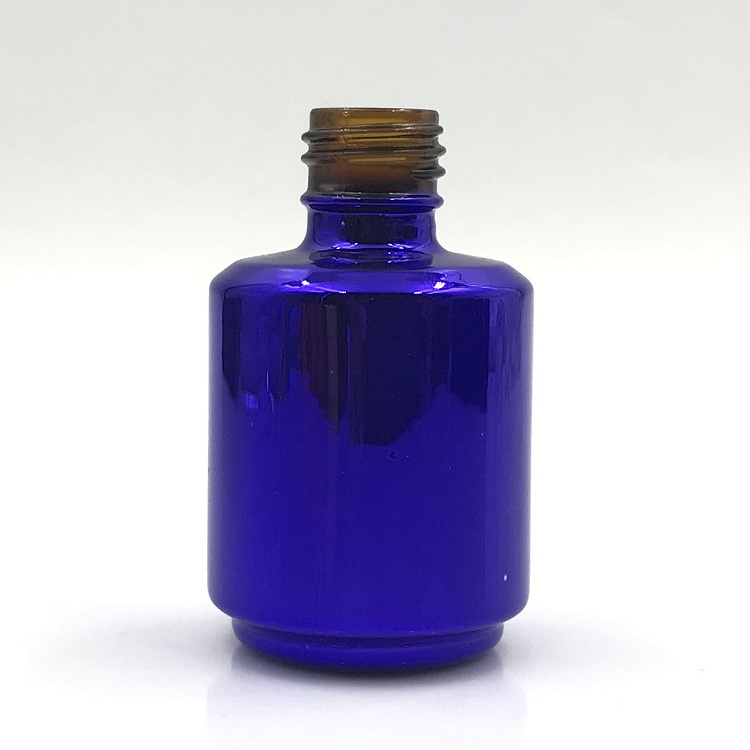 Smooth gold yellow/pink Round Shape 16ml capacity Nail Polish glass Bottle With brush and cap