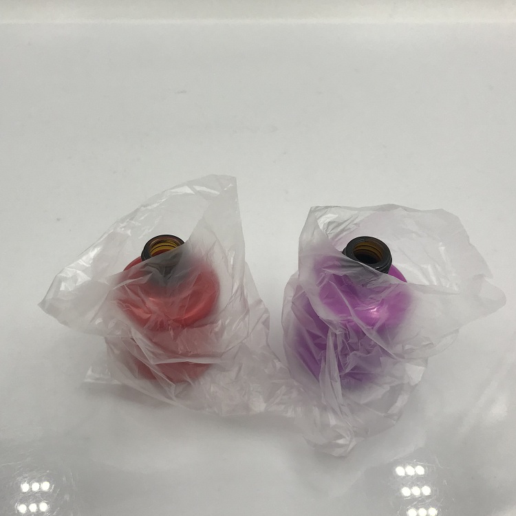 Smooth gold yellow/pink Round Shape 16ml capacity Nail Polish glass Bottle With brush and cap