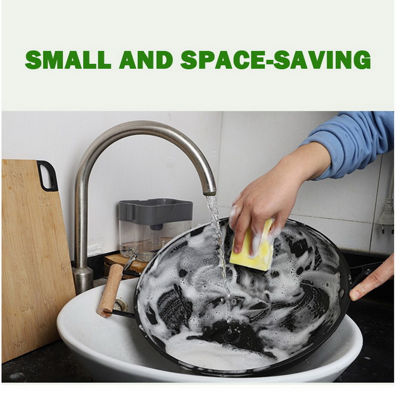 Soap Dispenser Pump With Sponge Manual Press Cleaning Liquid Dispenser Container Manual Press Soap Organizer Kitchen Tools