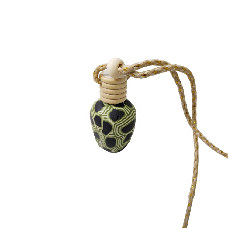 Soft Pottery Dashboard Empty Aroma Glass Airfreshener Perfume Hanging Car Fragrance Bottle
