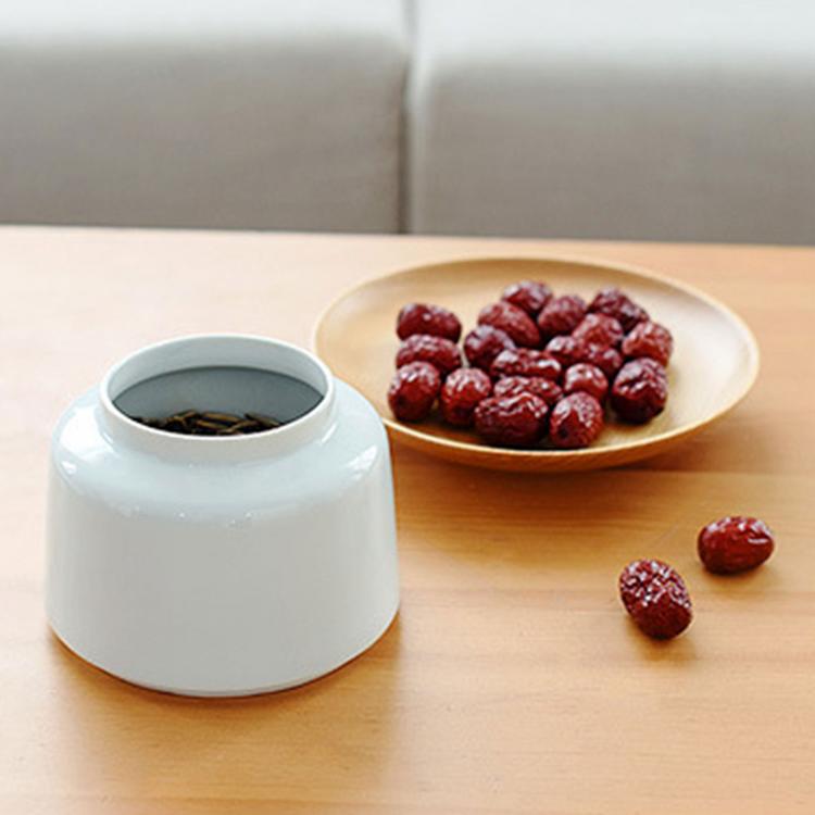 Solid Wood Fruit Tray Ceramic Pot Innovative Plate Jar Kitchen Storage Tank for Cereal Rice Nuts Candy Coffee Bean
