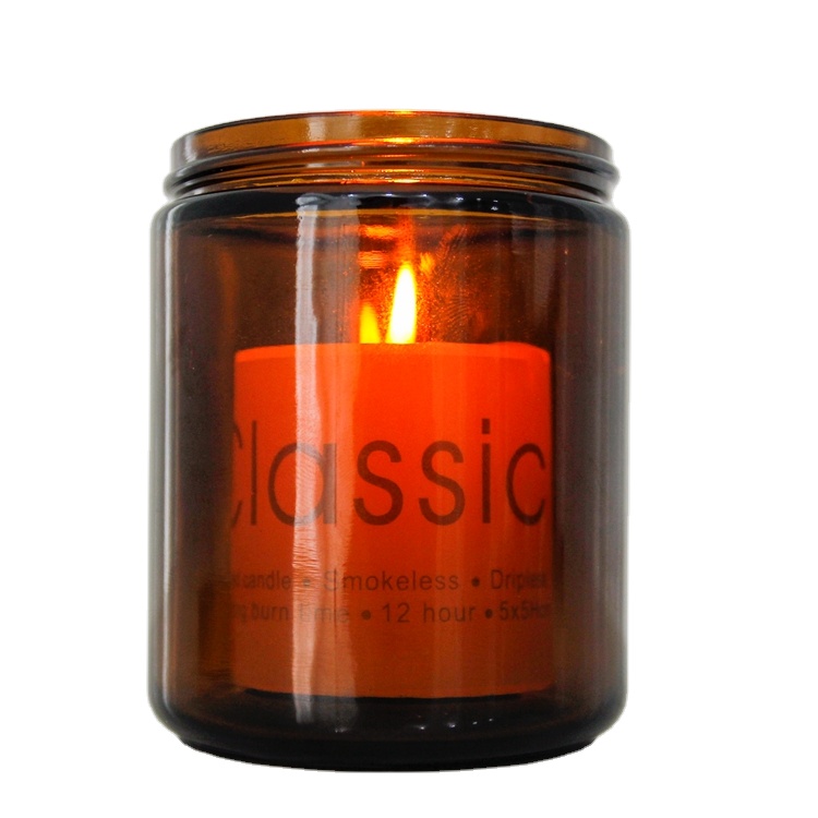 Soy Amber Candle Jars 8oz 250g Wholesale With Metal Lid Amber Jars With Metal Lid for Candles
