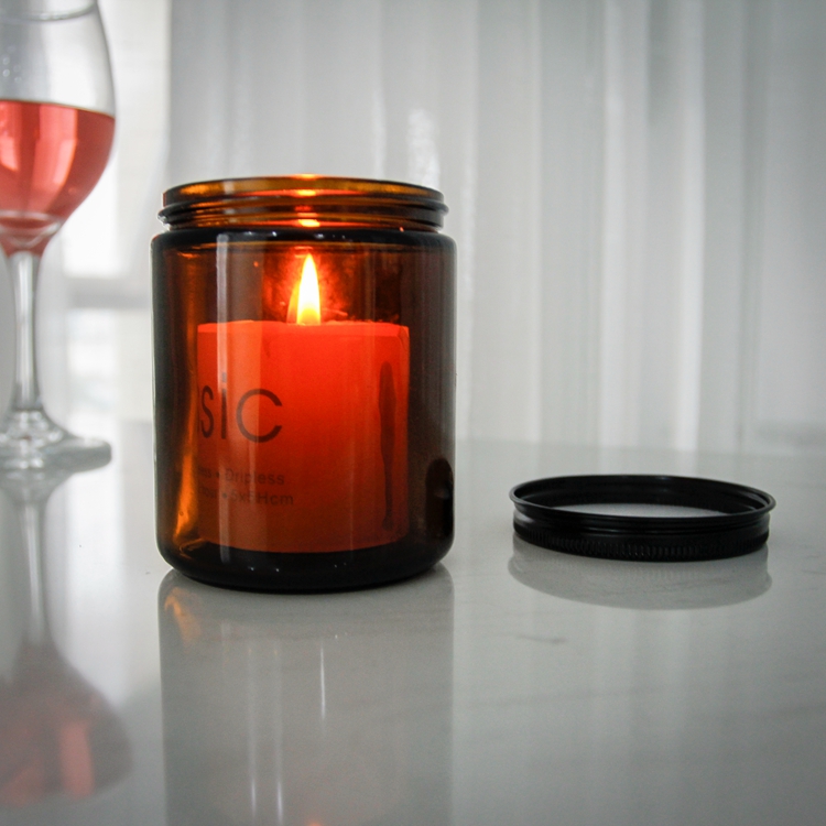 Soy Amber Candle Jars 8oz 250g Wholesale With Metal Lid Amber Jars With Metal Lid for Candles