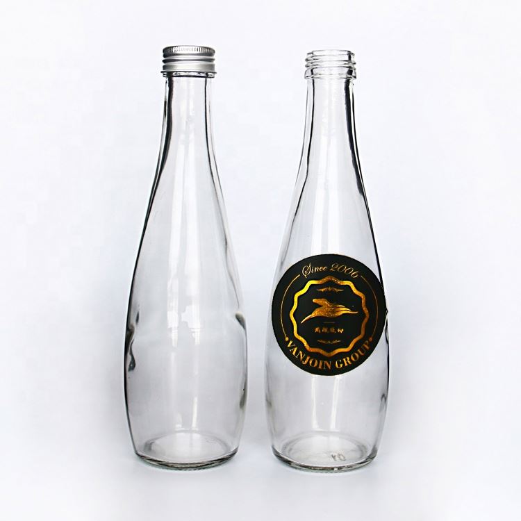 Sparkling Natural Flavored Drinking Glass Bottle Flint 330ml Mineral Water Glass Bottle With Screw Lids