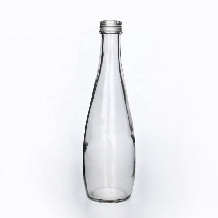 Sparkling Natural Flavored Drinking Glass Bottle Flint 330ml Mineral Water Glass Bottle With Screw Lids