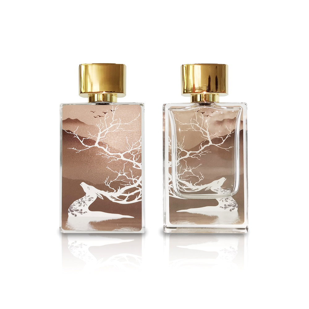 Special 3d printing customized pattern hand polish crystal clear glass perfume bottles