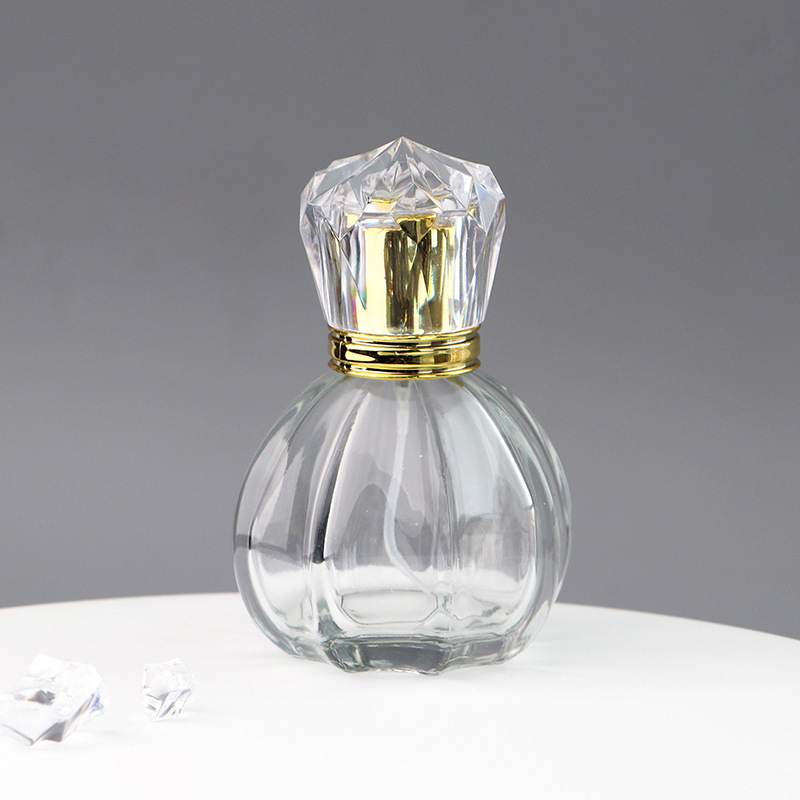 Special Hot Selling Beautiful 60ml Press Luxury spray gass perfume bottle with acrylic lid for fragrance
