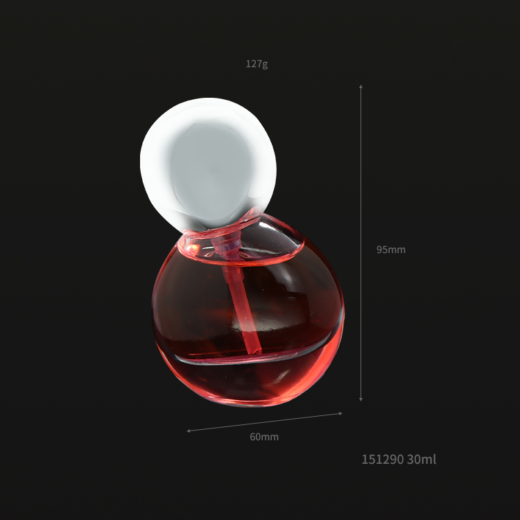 Special round crooked 30ml glass foundation liquid soap foam pump bottle with sliver cap