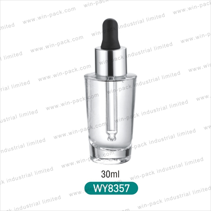 Special shape glass dropper bottle flat shoulder 30ml small thick base dropper container