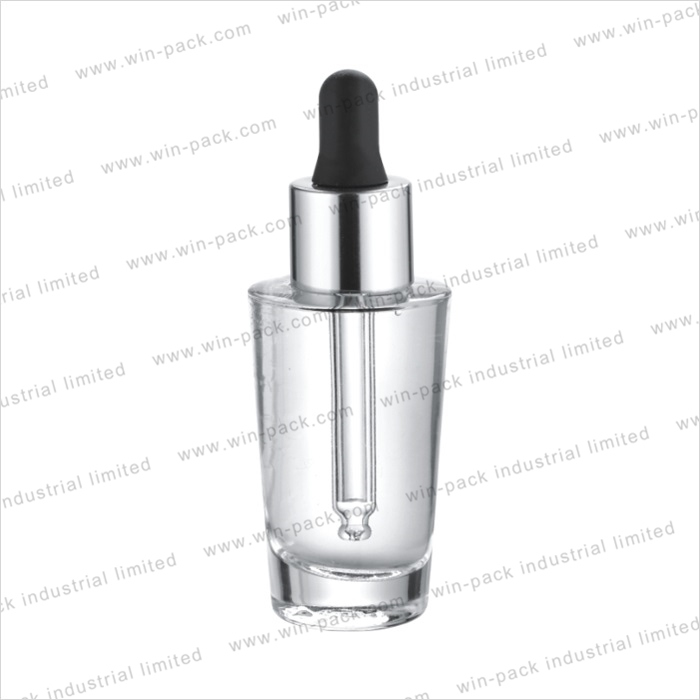 Special shape glass dropper bottle flat shoulder 30ml small thick base dropper container