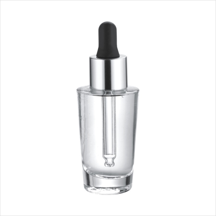 Special shape glass dropper bottle flat shoulder 30ml small thick base dropper container