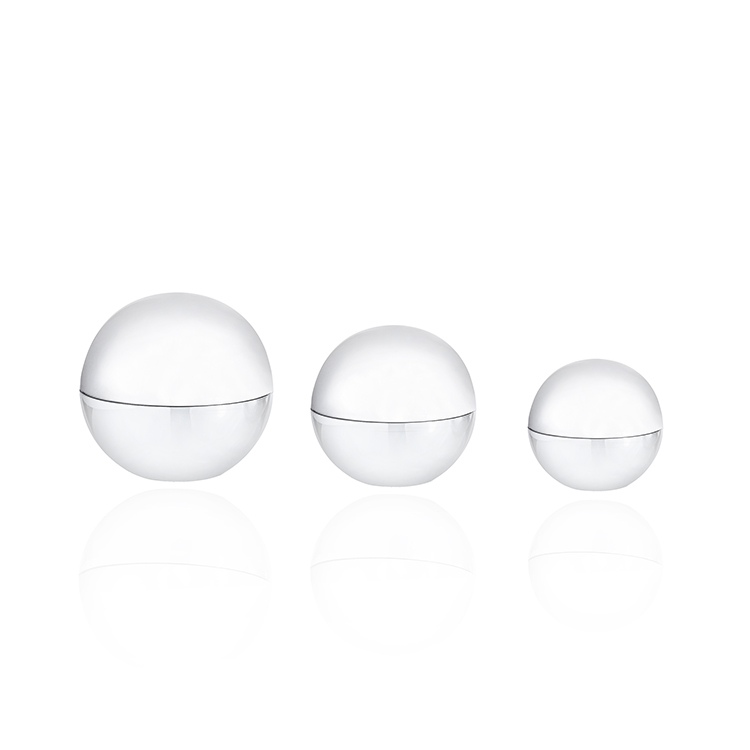 Special shaped jar packaging Round face cream/eye cream jar with silver plating on the outside of plastic jar packaging