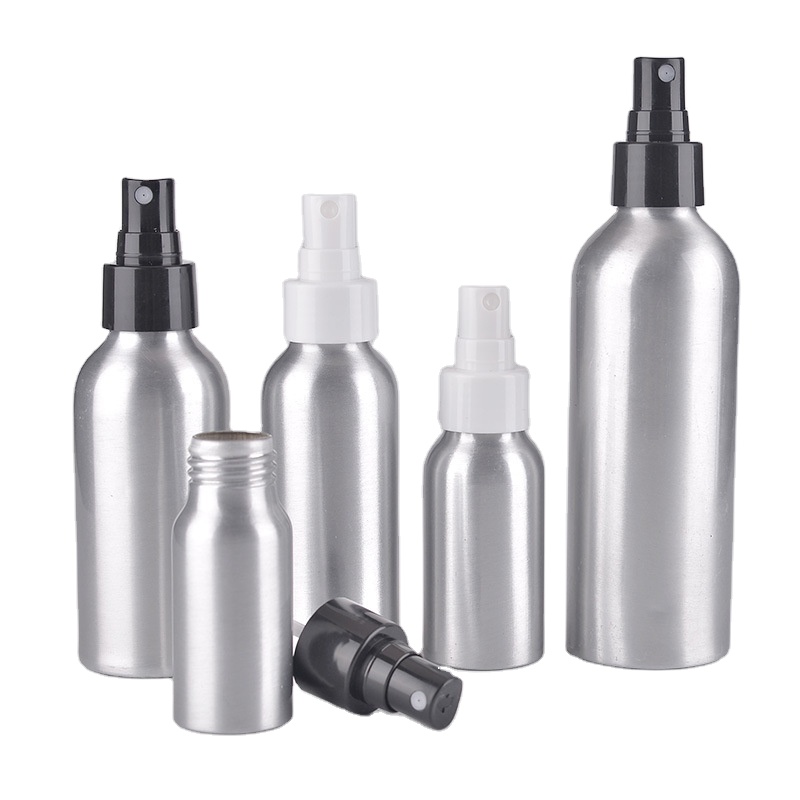 Specially packaging 50ml 100ml shampoo perfume spray aluminum cosmetic bottle
