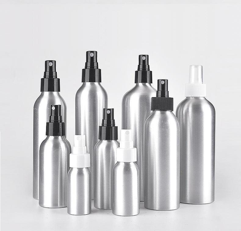 Specially packaging 50ml 100ml shampoo perfume spray aluminum cosmetic bottle
