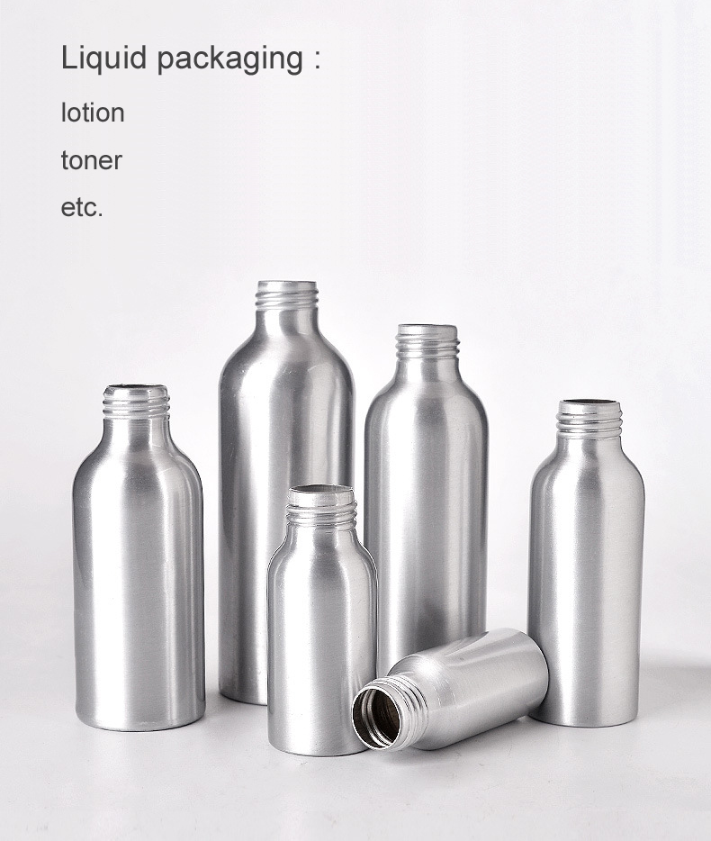 Specially packaging 50ml 100ml shampoo perfume spray aluminum cosmetic bottle