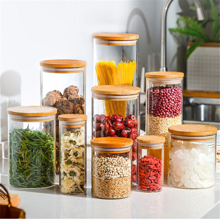 Spice Glass Jar Airtight Organizer Storage Small Kitchen Glass Nuts Storage Jar