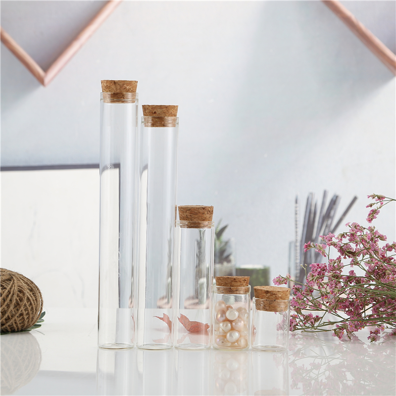 Spice Glass Jar Tube-Type Glass Bottle High Borosilicate Glass Storage Tube