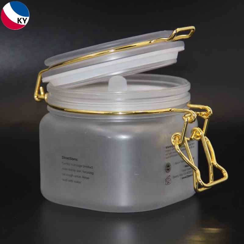 Spice Jar Plastic Jar Empty Plastic 300G 200G with Airtight Locking 250ml with White Skin Care Cream Lid Pet Good