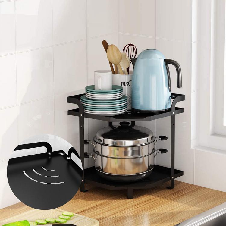 Spice rack multifunctional bathroom office metal storage rack triangle kitchen rack countertop pot rack