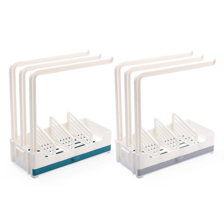 Sponge storage belt tray free perforation vertical wall-mounted kitchen supplies rag rack drain rack rag hanging shelf