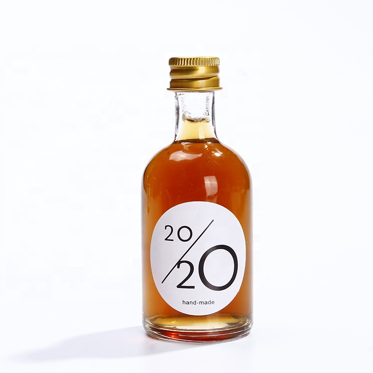 Spot Wholesale 50ml Transparent Mini Spirit Liquor Glass Bottle For Whisky Rum