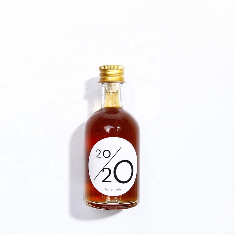 Spot Wholesale 50ml Transparent Mini Spirit Liquor Glass Bottle For Whisky Rum