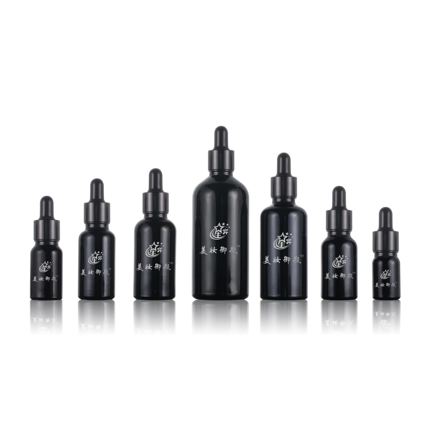 Spot black 50 ml rubber dropper essential oil bottle
