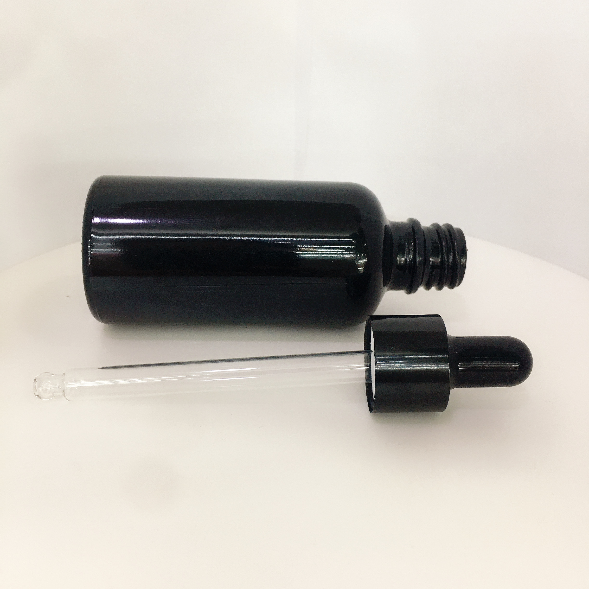Spot black 50 ml rubber dropper essential oil bottle