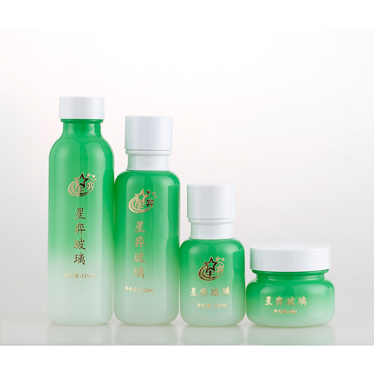 Spot cosmetic package material emulsion cream glass bottle.