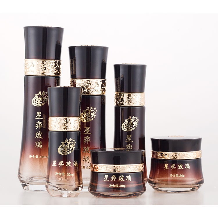 Spot cosmetic package material emulsion cream glass bottle.