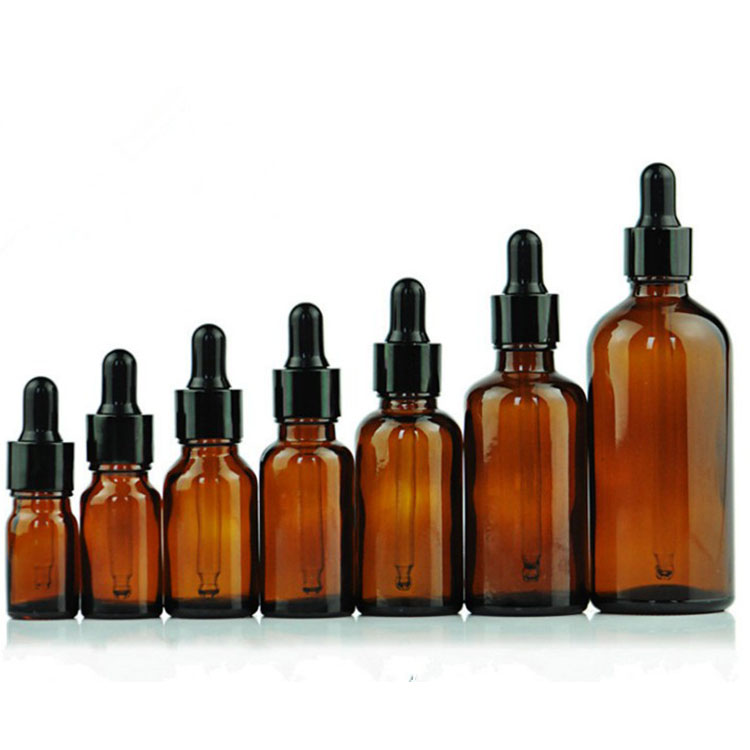 Spot wholesale black theft ring glue head dropper bottle glass refined oil bottle 5ml 10ml 15ml 20ml 30ml 50ml 100ml