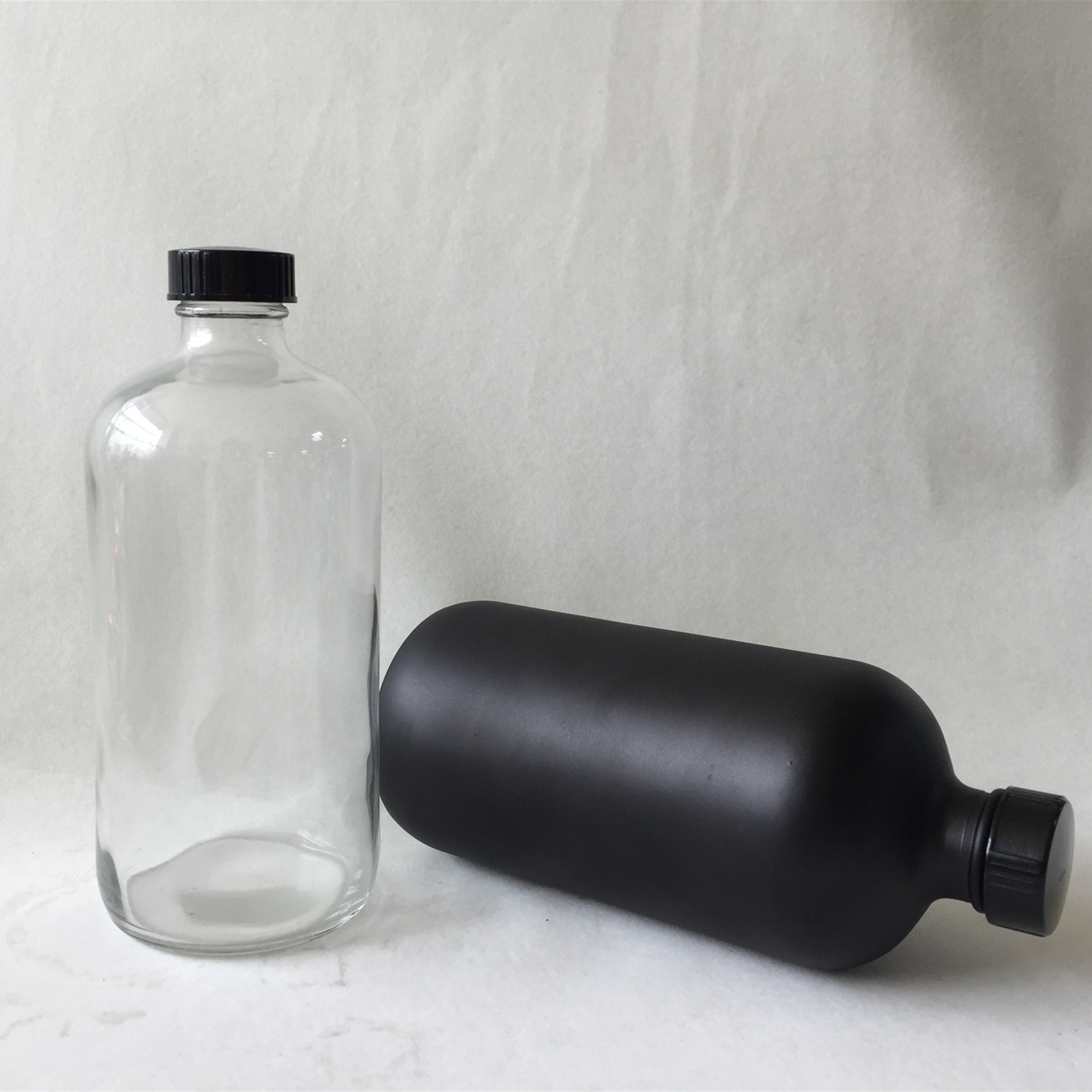 Spray Black Color Glass Boston Round 500ML Bottle 16OZ Glass Spray Bottle