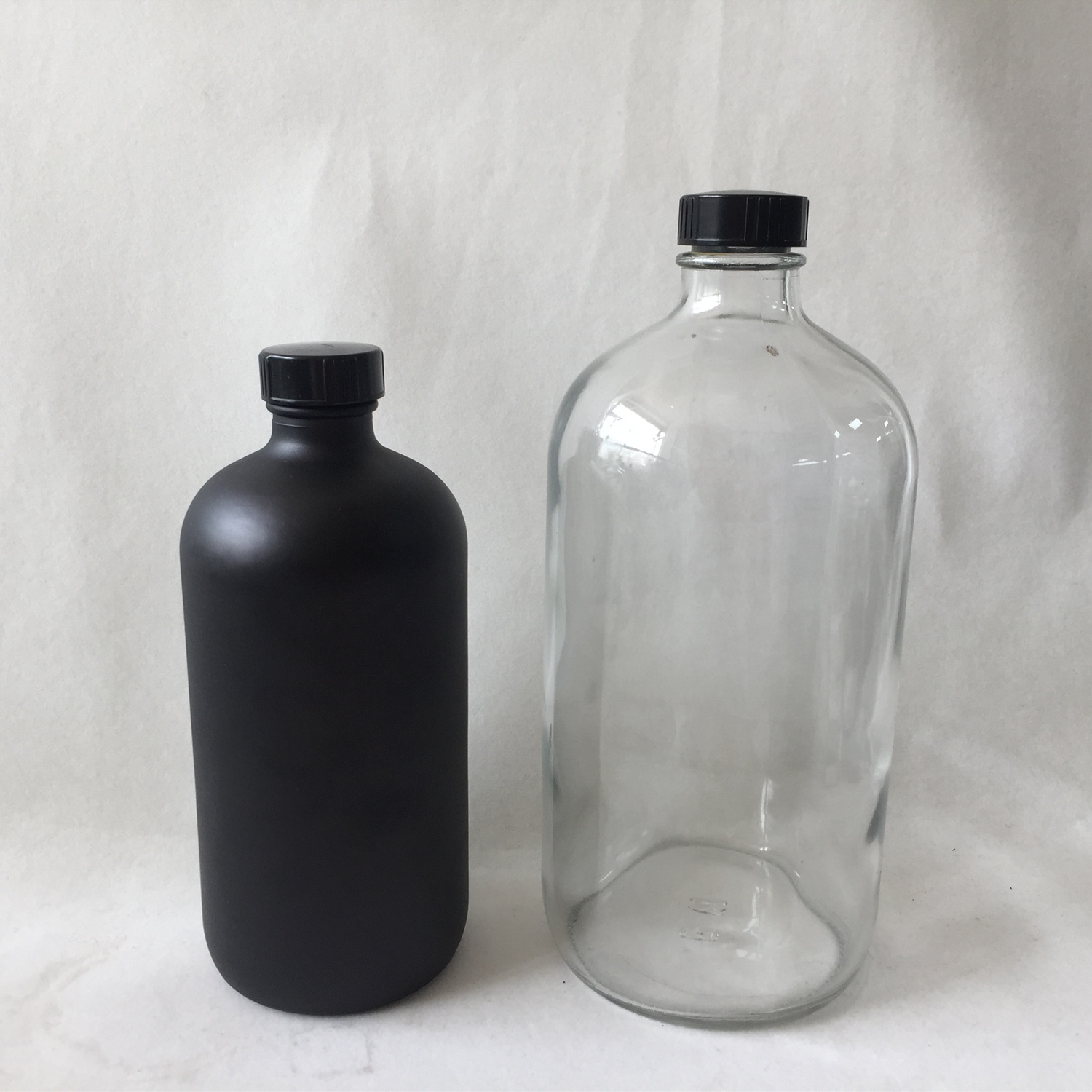 Spray Black Color Glass Boston Round 500ML Bottle 16OZ Glass Spray Bottle